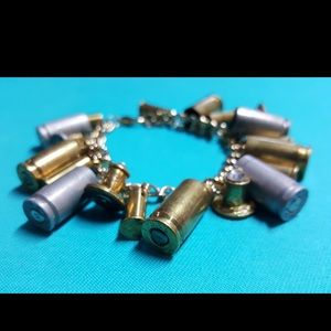 Bullet casing charmed bracelet